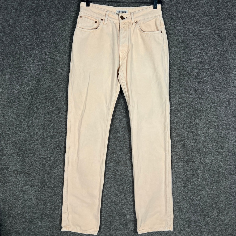 Acne Jeans Generic Girl Peach Womens Denim Pants‎ Size 28/34 Button Fly Straight